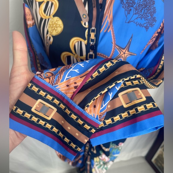 HER..BUTTANI Very Colorful Button Down Shirt Dress Size S - Picture 7 of 8